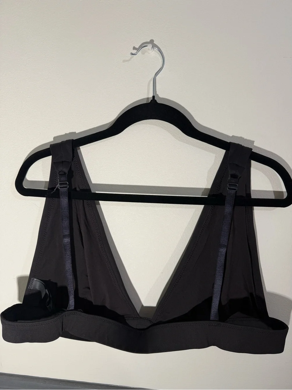SKIMS Black Deep V Bralette Swim Top